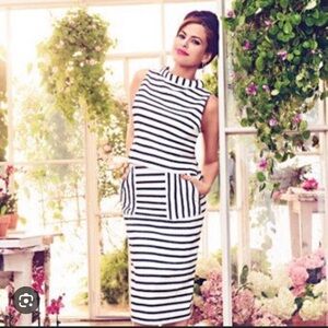 Eva Mendes Reese high waist stripes pencil skirt sz 16